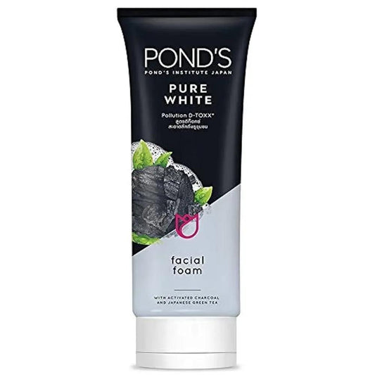 Ponds Charcoal Pure White Face Wash – 100g | Whitening & Brightening Deep Cleanser for All Skin Types