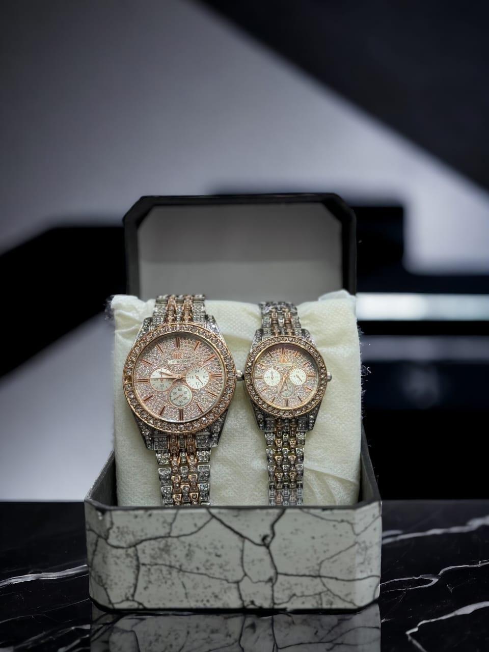 Diamond Stone Couple Watches — A Timeless Pair of Elegance