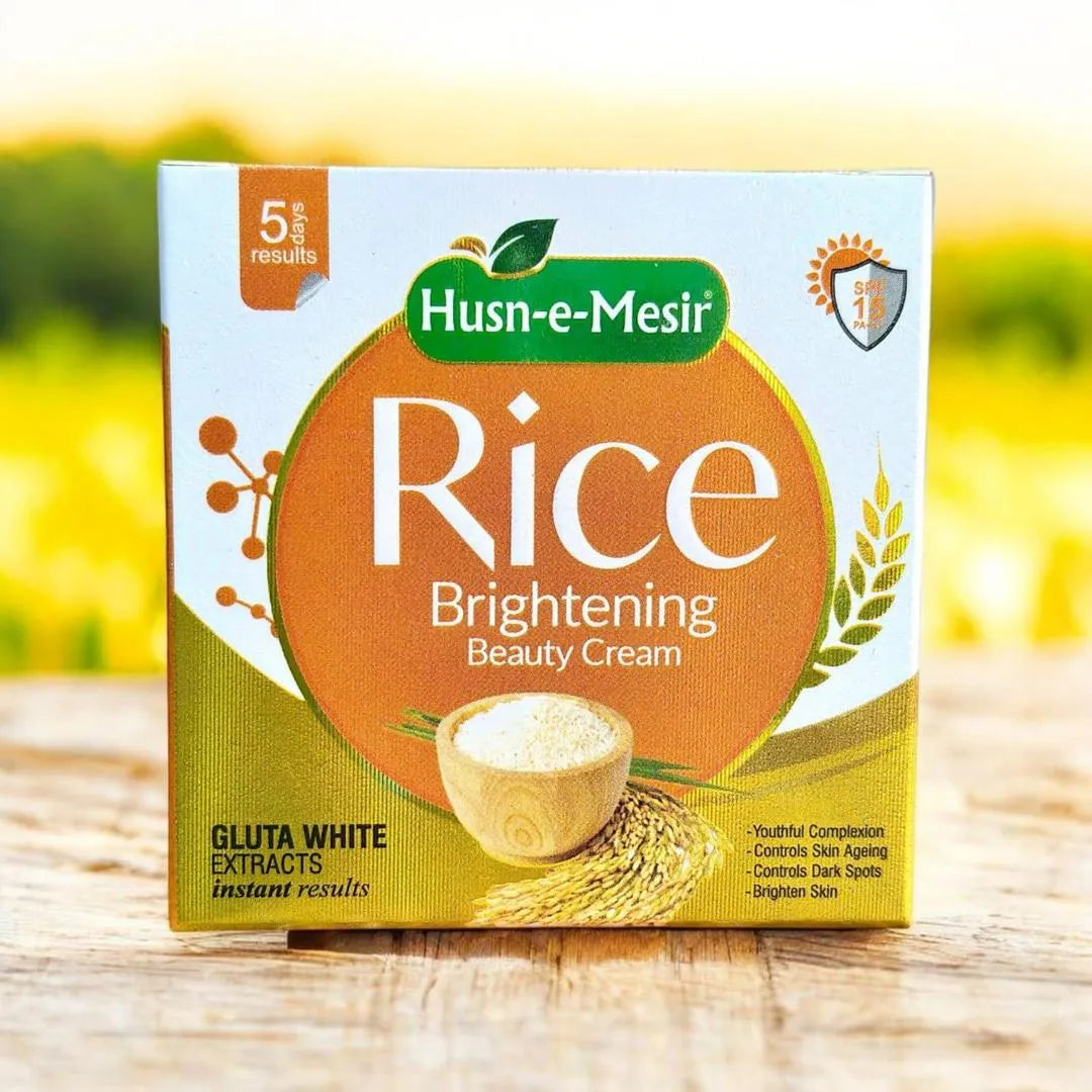 Husn-e-Mesir Rice Brightening Beauty Face Cream | Whitening & Radiance Boost for All Skin Types