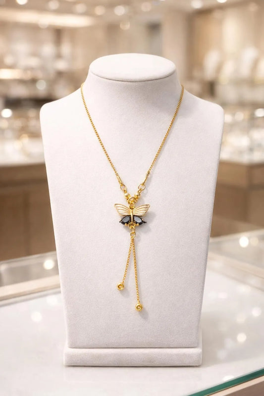 Butterfly Hanging Gemstone Necklace
