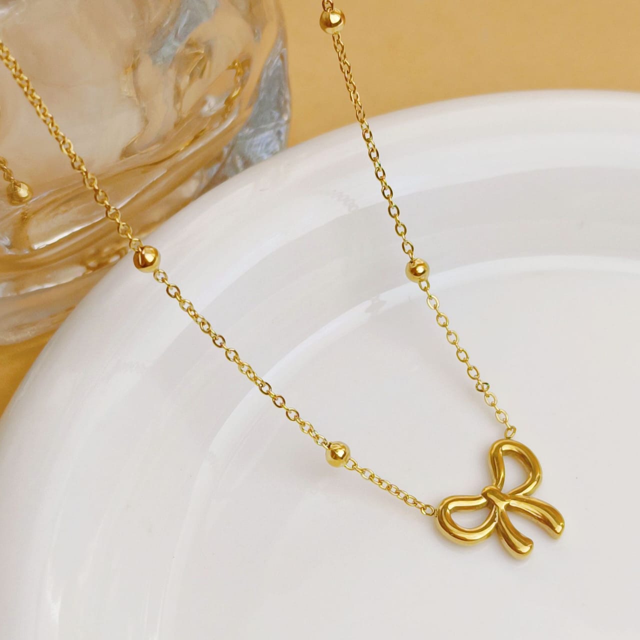 Knot Shape Ball Stainless Steel Necklace