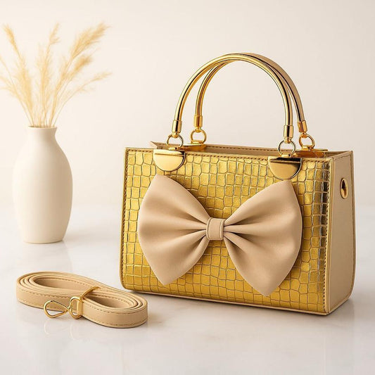 Crocodile Bow Handbag Elegant Stylish And Durable Design For Fashionable Daily Carry And Special Occasions