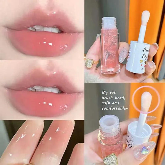 Big Brush Color Changing Glossy Lip Oil – Hydrating Shine & Perfect Pink Glow (1 Pc)