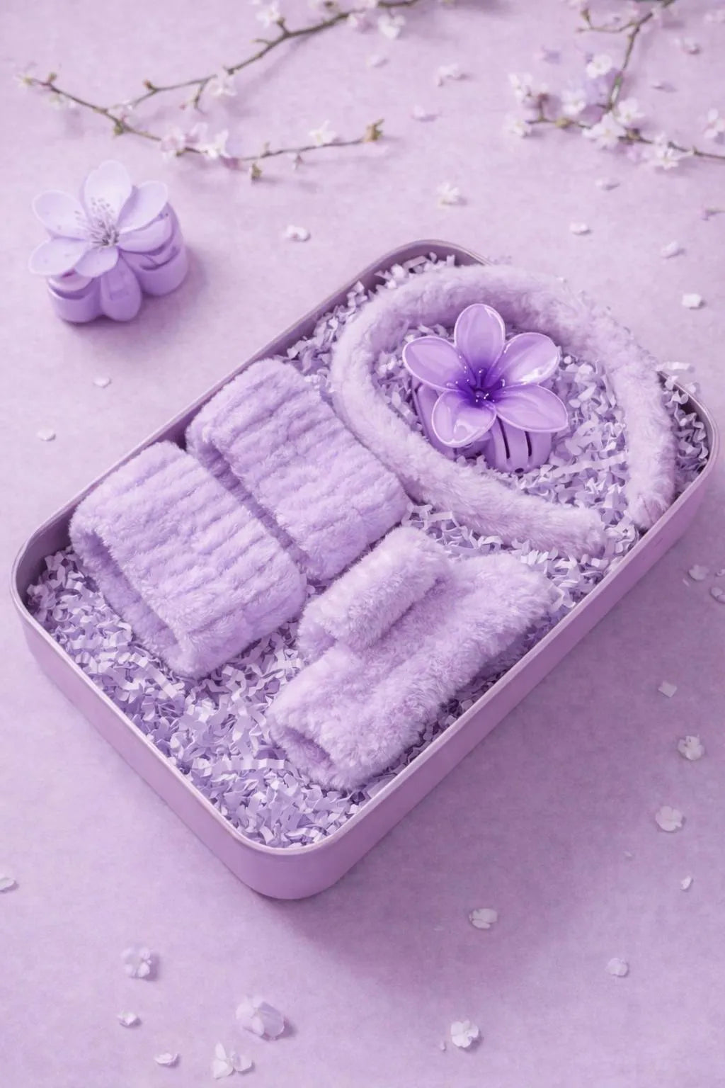 5 Pcs Hair Accessories Set, Headband & Wrist Wash Bands Hair Catchers for Gift