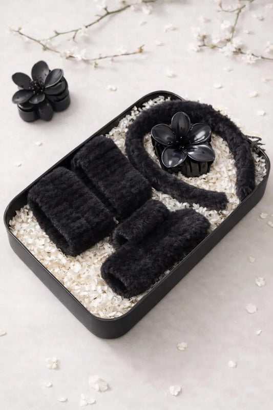 5 Pcs Hair Accessories Set, Headband & Wrist Wash Bands Hair Catchers for Gift