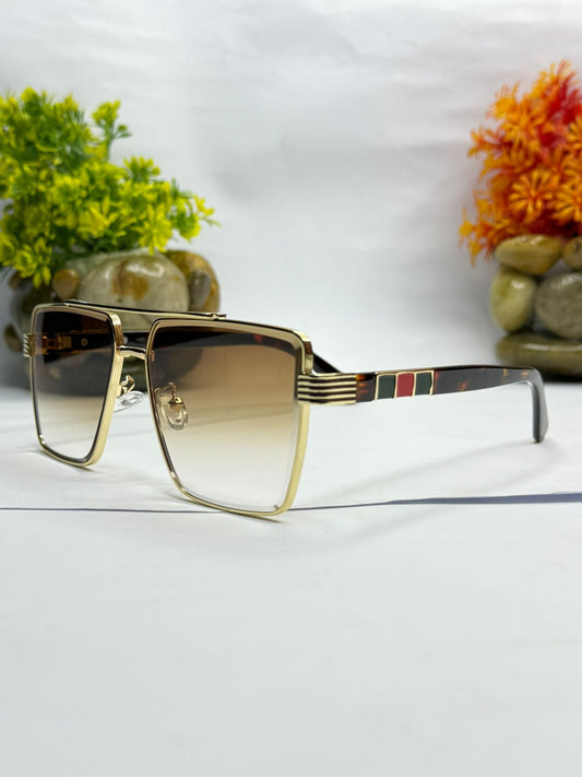 Luxury Square Brown Gradient Sunglasses for Men & Women