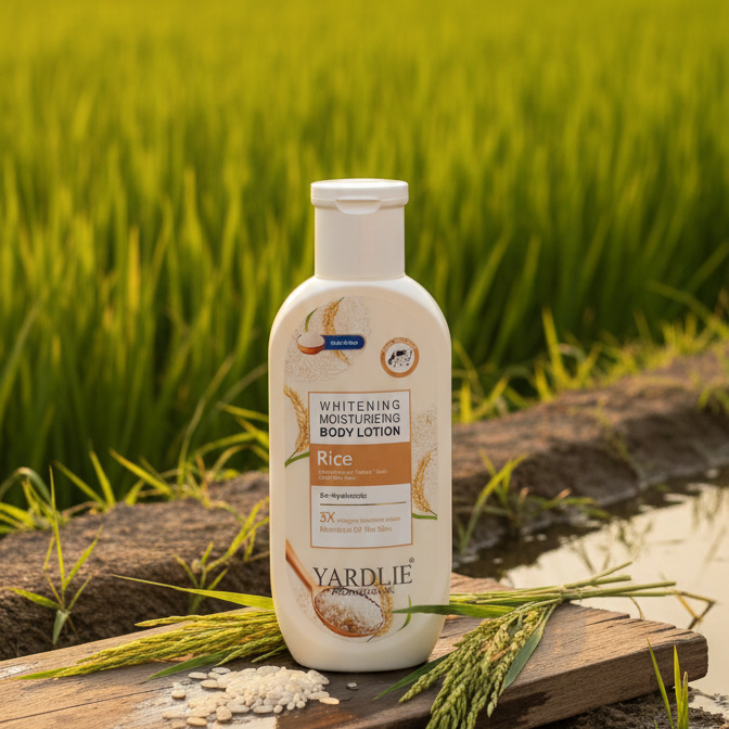 Yardlie Professional Whitening Moisturizing Body Lotion with Rice, Hyaluronic Acid, and Collagen: Intense Hydration and Brightening Care