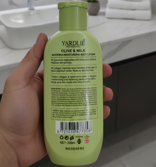 Yardlie Professional Olive Whitening Moisturizing Body Lotion Smooth Application For Skincare - 200ML