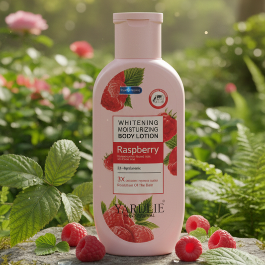 Yardlie Professional Raspberry Whitening & Moisturizing Body Lotion: Enhanced Hydration and Radiance Formula with Hyaluronic Acid and Collagen