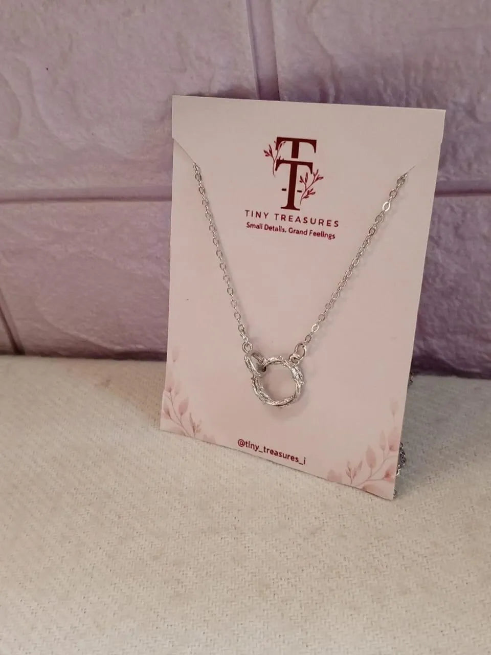 Ring Shaped Silver Plated Artificial Stones Pendant