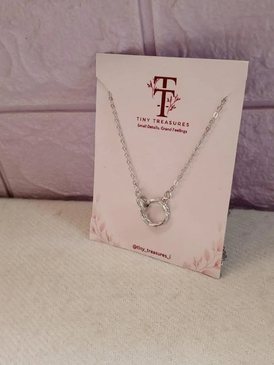 Ring Shaped Silver Plated Artificial Stones Pendant