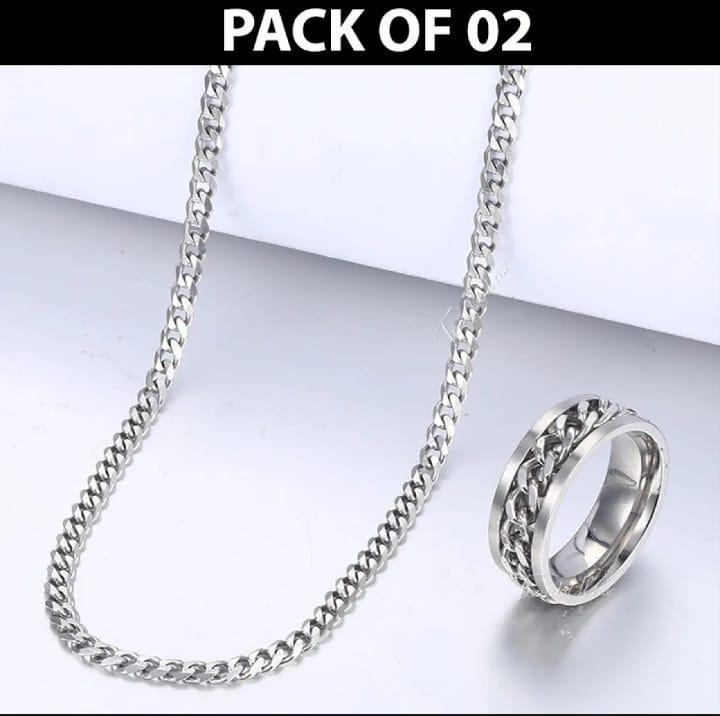 Stylish Silver Necklace Set – 2 Pcs | Minimal • Elegant • Timeless
