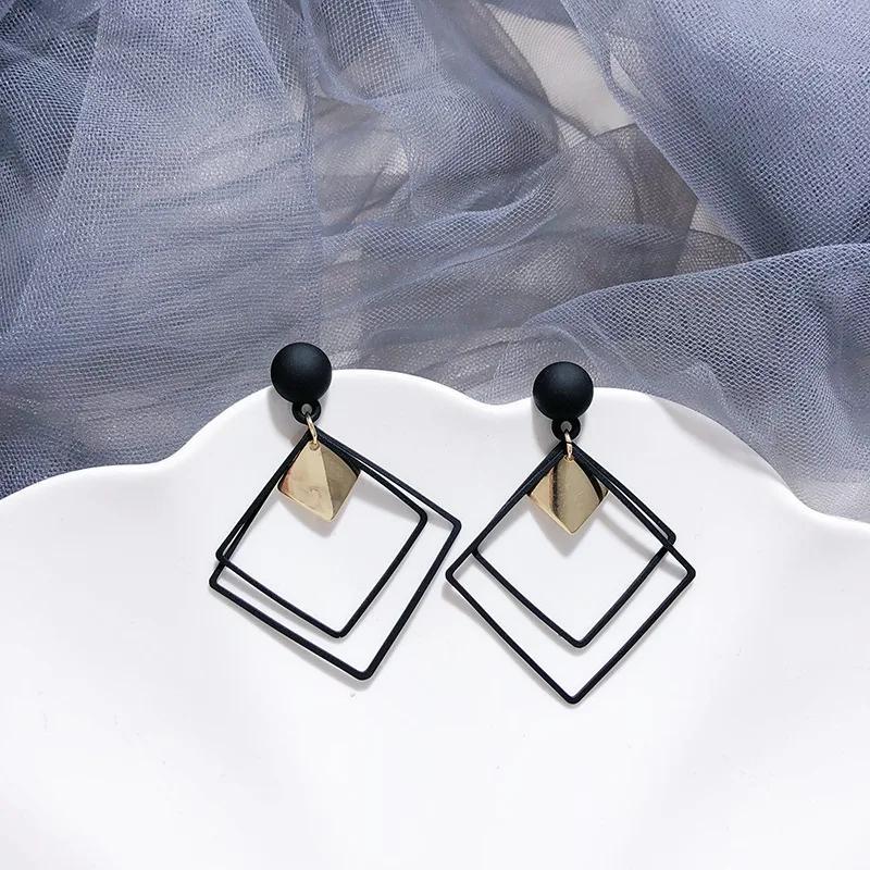 Stylish Black Square Design Earrings for Women – Bold • Modern • Elegant