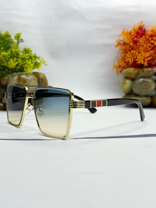 Luxury Square Brown Gradient Sunglasses for Men & Women