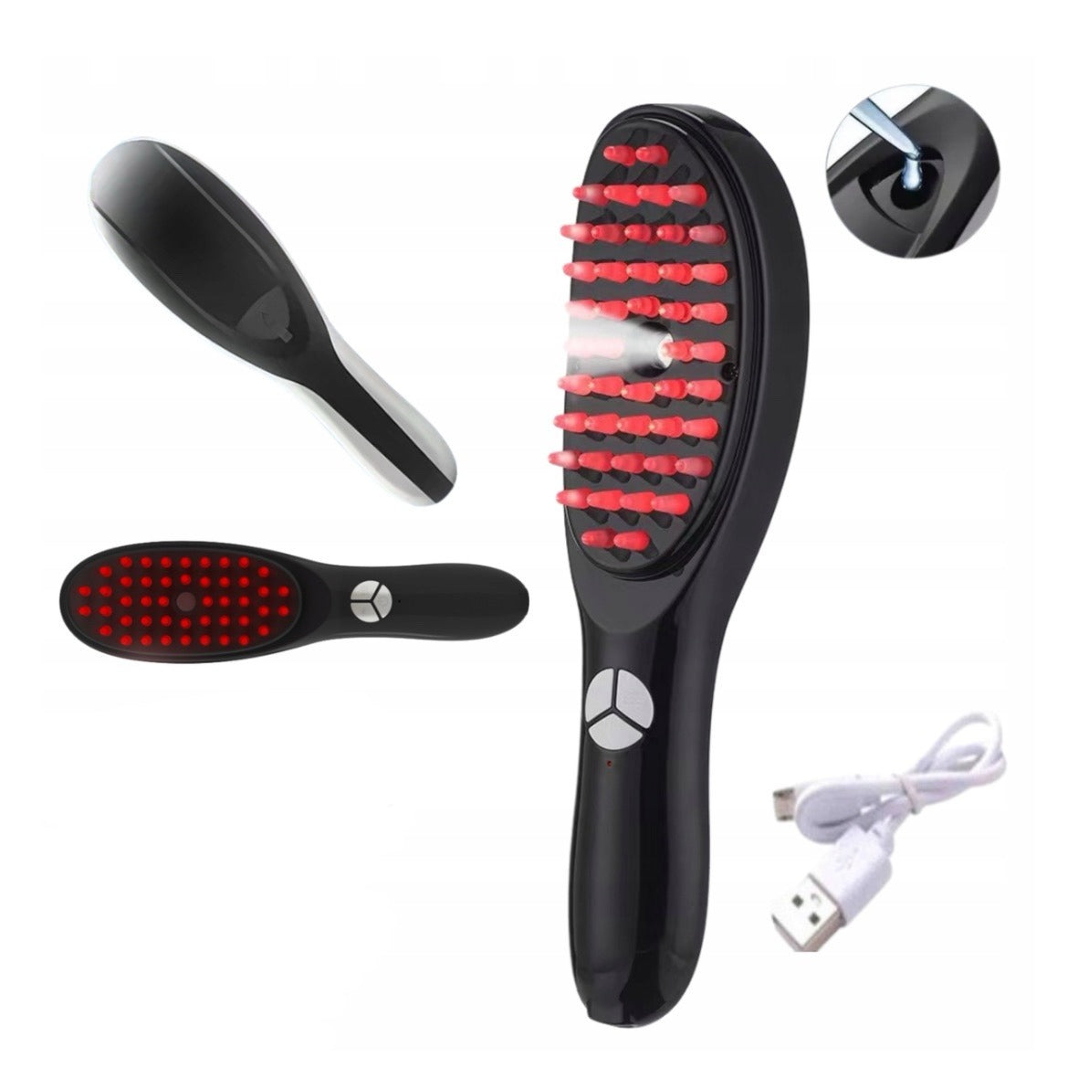 Electric Massage Comb – Blue & Red Light Therapy Scalp Massager